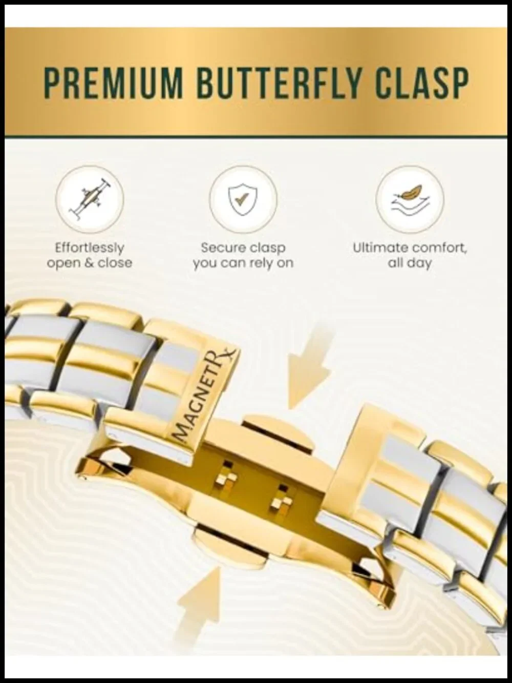 Men's Magnetic Bracelet - EllipseMAX 5,000 Gauss - Premium Titanium, Adjustable